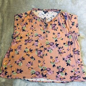 Buffalo David Bitton Floral Blouse in Peach and Purple